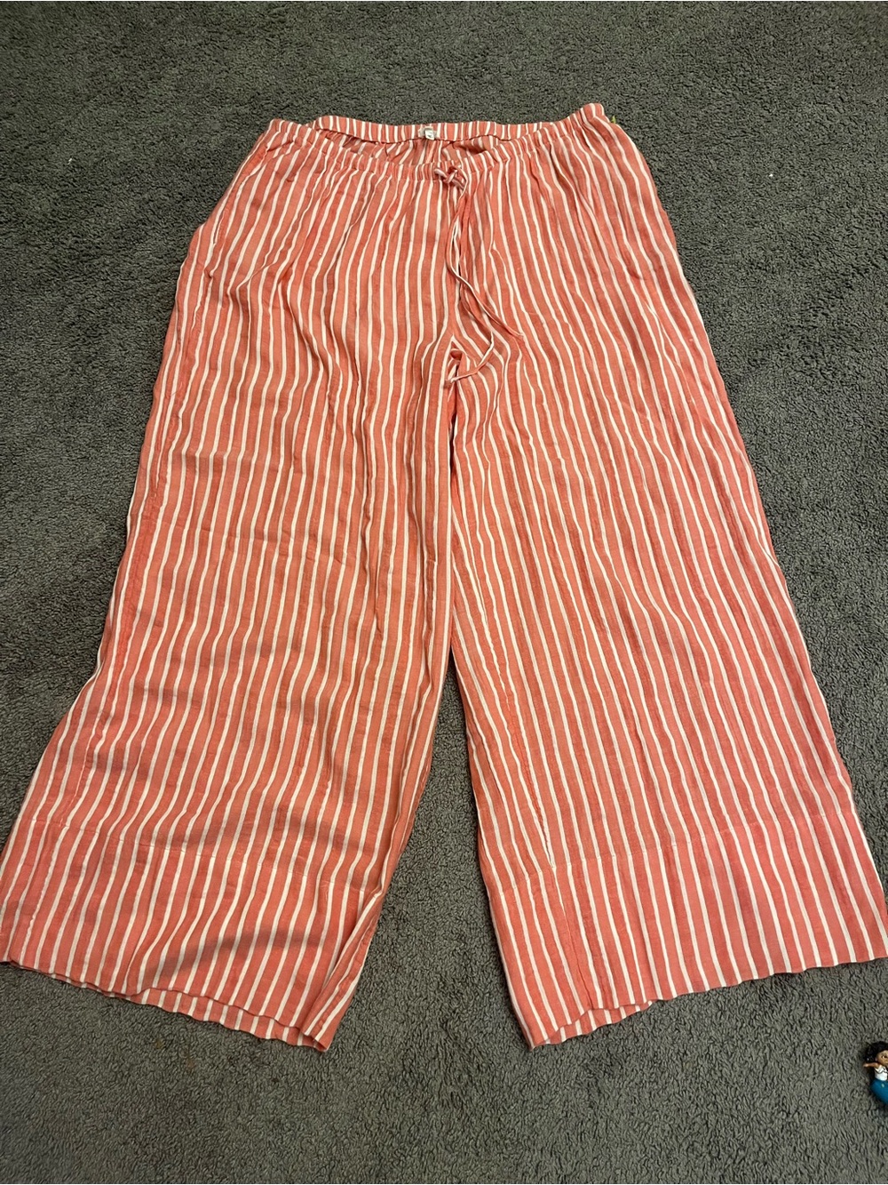 Aerie Women’s Coral Striped Wide-Leg Cotton Pants XXL